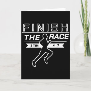 Carte Finihe Course Sportif Coureur Chrétien Athlète Bib