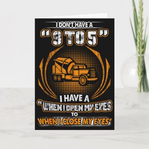 Carte Finisseur de béton vintage je n'ai pas 9 à 5 