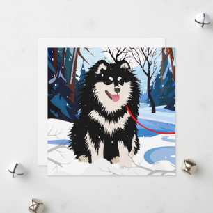 CARTE FINLANDAIS Lapphund mini-imprimée AU-DESSUS 