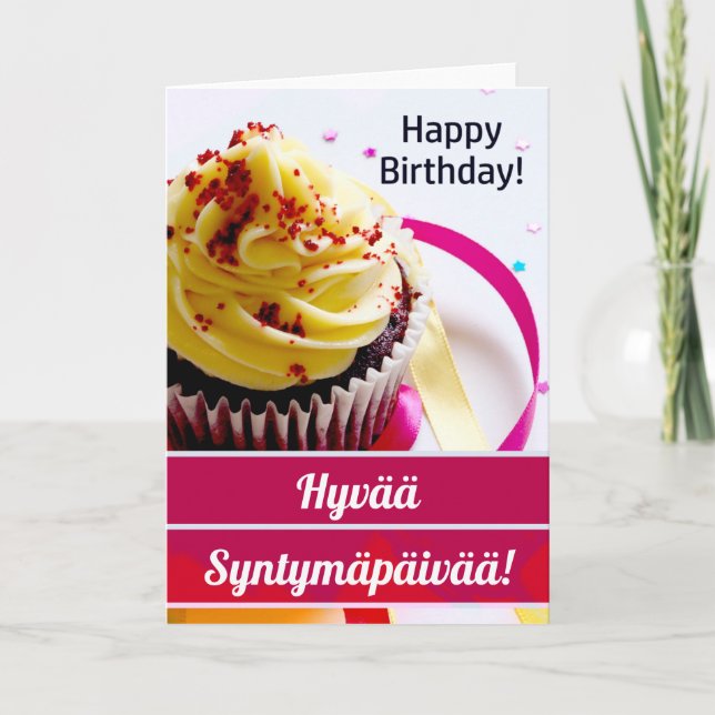 Carte Finlande Joyeux anniversaire Finnishhyvää syntymäp (Devant)
