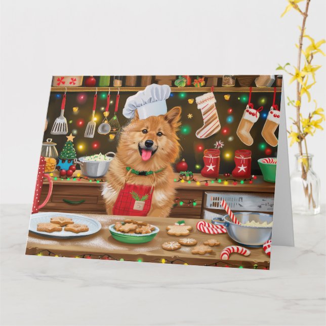 Carte Finnish Spitz : recettes de fêtes de Noël : Noël f (Fleur jaune)
