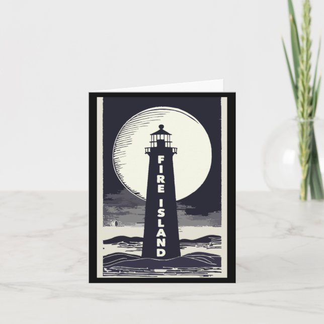 Carte Fire Island Lighthouse New York Moon  (Devant)