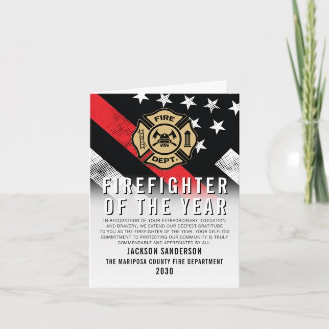 Carte Firefighter of the Year Employee Recognition Logo (Devant)