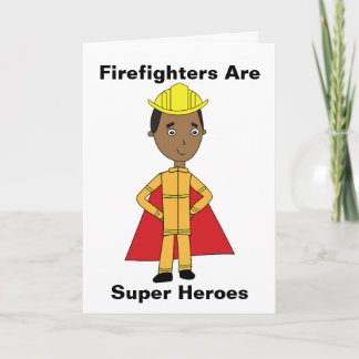 Carte Firefighter Super Heroes Black Merci Personnaliser