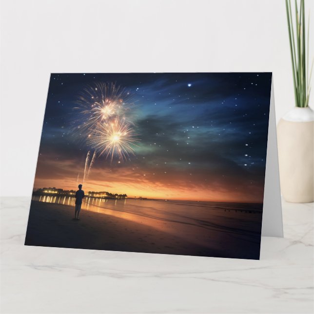 Carte Fireworks de Night Sky Beach (Devant)