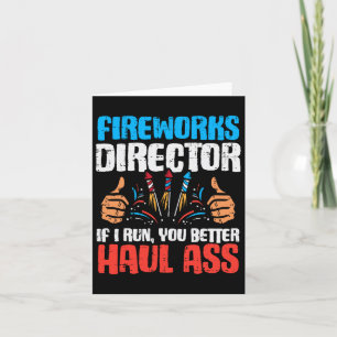Carte Fireworks Directeur Si Je Cours Drôle 4 juillet Qu