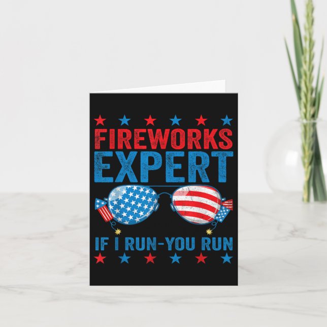 Carte Fireworks Expert - I Run You Run Funny 4 juillet (Devant)