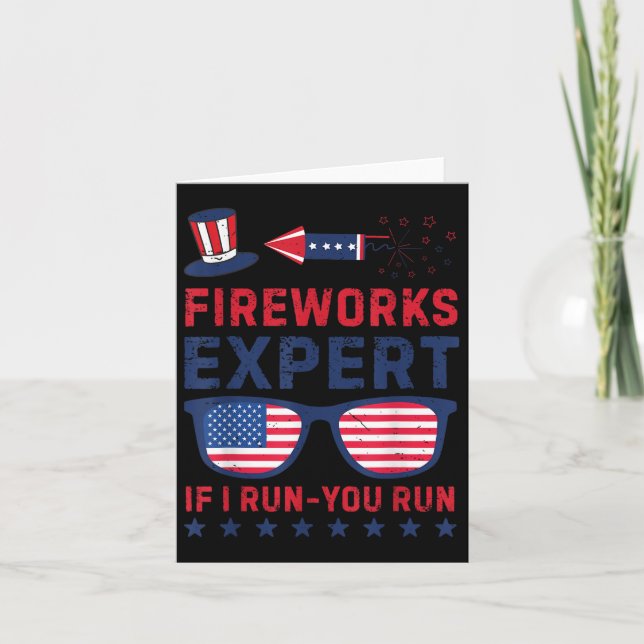 Carte Fireworks Expert - I Run You Run Funny 4 juillet (Devant)