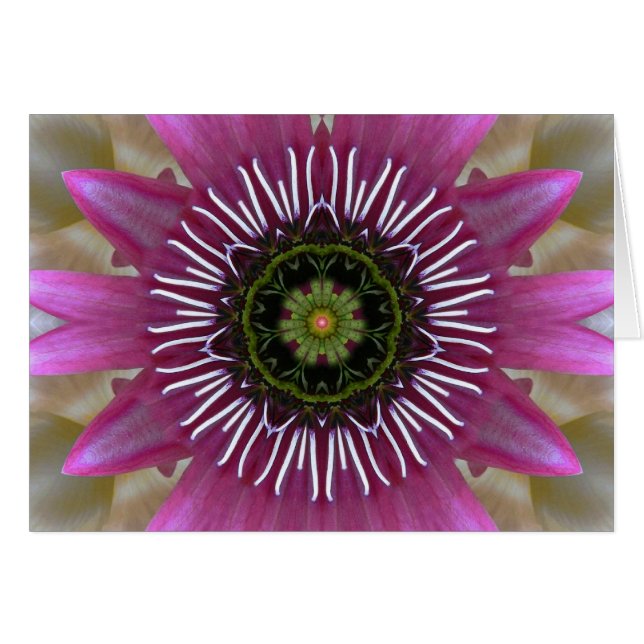 Carte Fireworks Fuchsia Mandala (Devant horizontal)