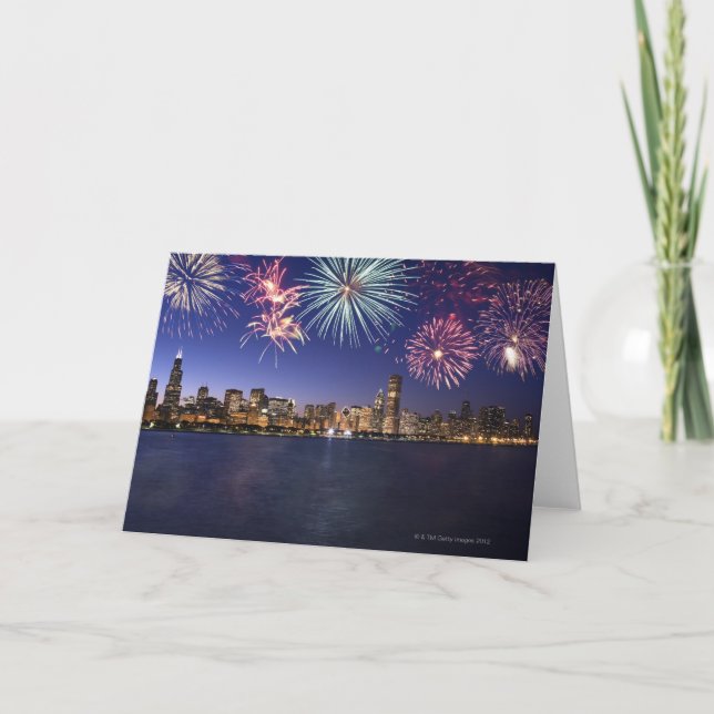 Carte Fireworks over Chicago skyline 2 (Devant)