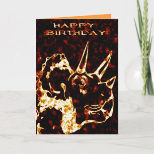 Carte Firey Triceratops Anniversaire