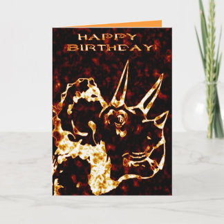 Carte Firey Triceratops Anniversaire
