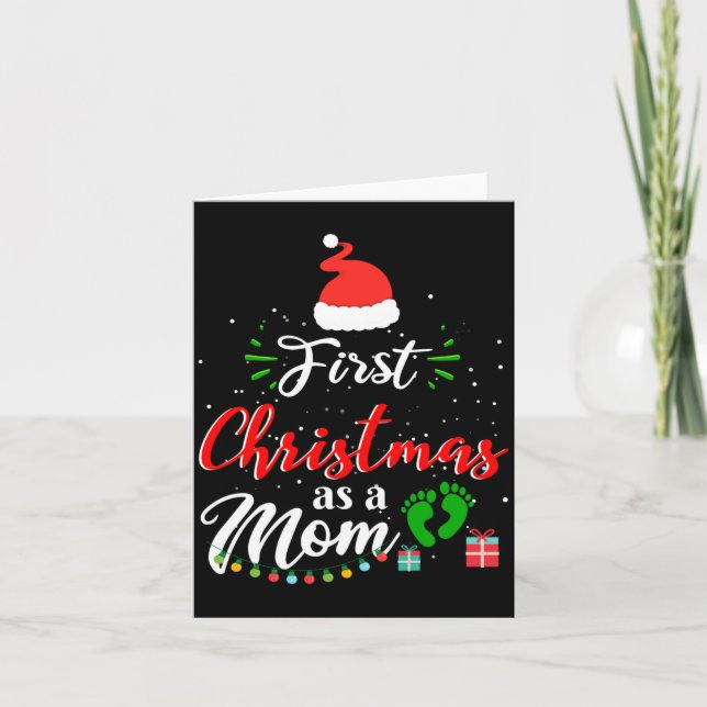 Carte First Christmas As A Mom Funny New Mommy Xmas  (Devant)
