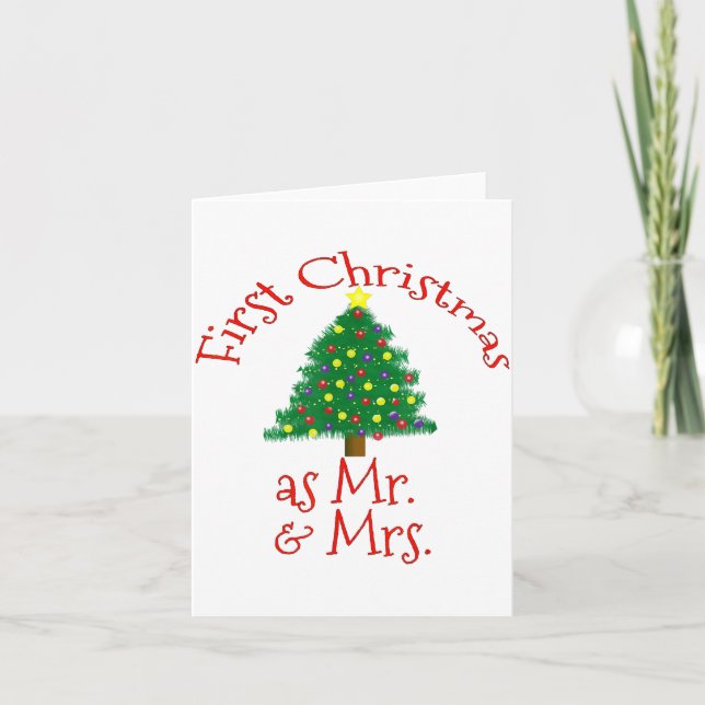 Carte First Christmas As Mr And Mrs - Matching Newlyweds (Devant)