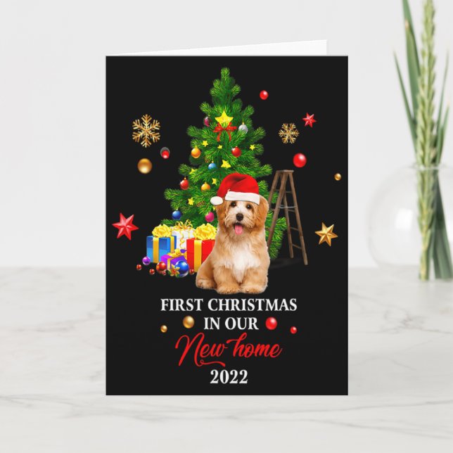 Carte First Christmas In Our New Home Xmas Maltese Dog T (Devant)
