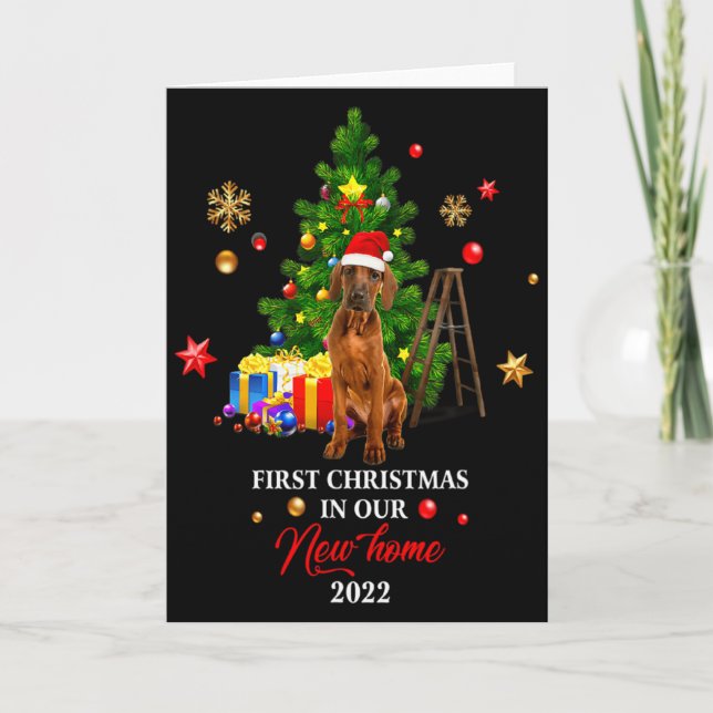 Carte First Christmas In Our New Home Xmas Viszla Dog T  (Devant)
