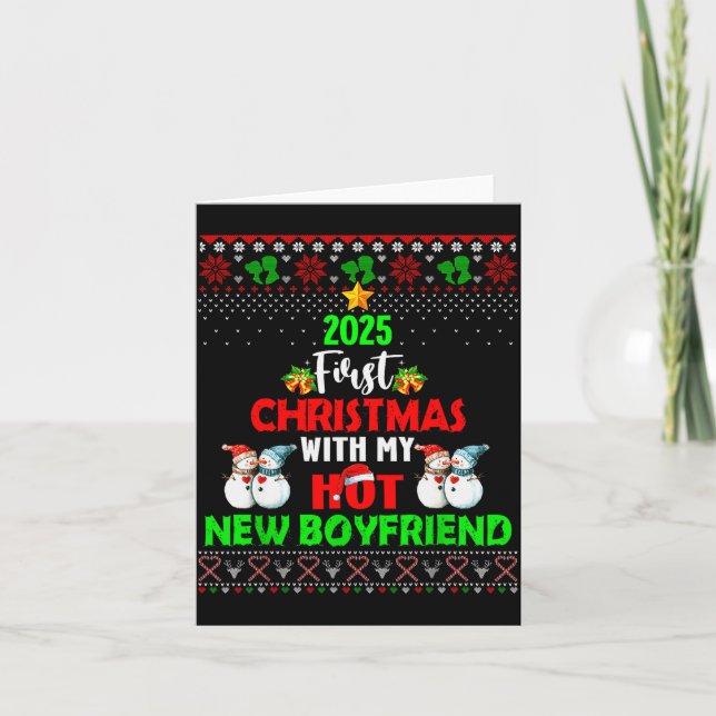 Carte First Christmas With My Hot New Boyfriend 2025 Cou (Devant)