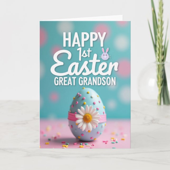 Carte First Easter Polka Dot Egg Card (Devant)