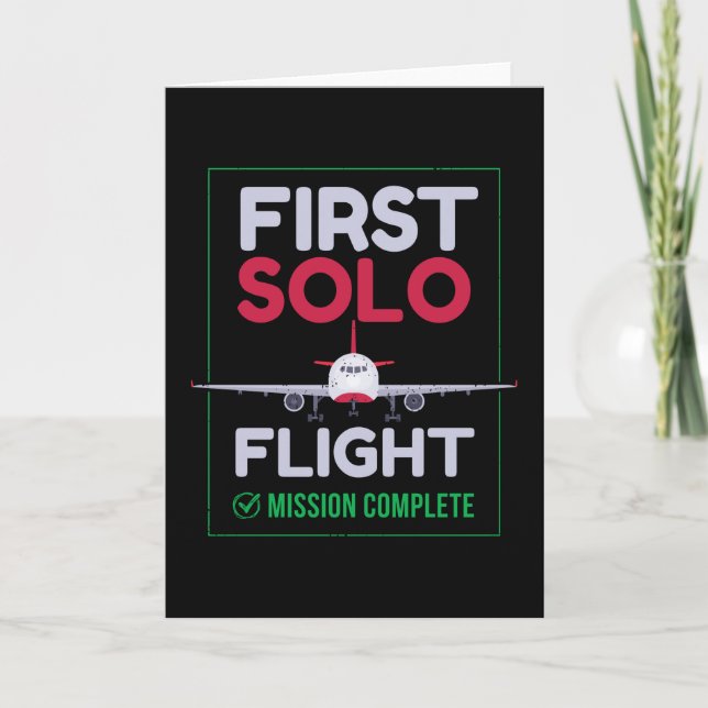 Carte First Solo Flight Airplane First Flight (Devant)