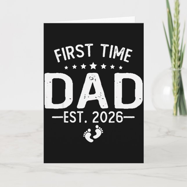 Carte First Time Daddy New Dad Est 2026 Shirt Fathers Da (Devant)