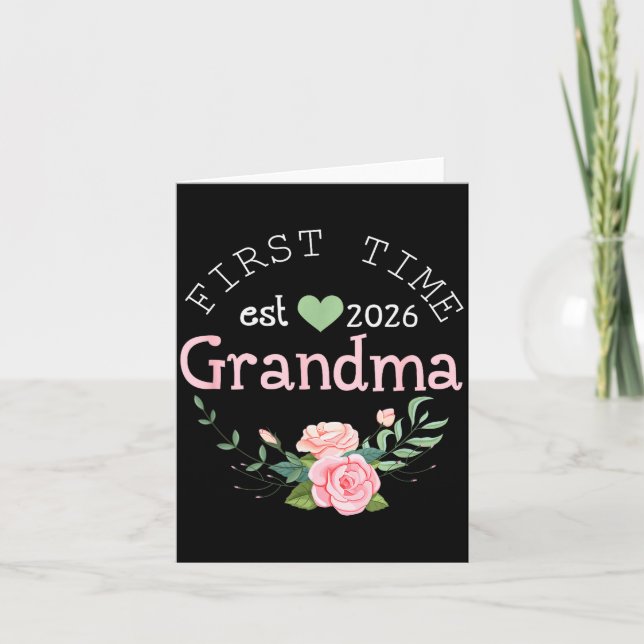 Carte First Time Grandma Est 2026 New Grandmother 1st Ti (Devant)