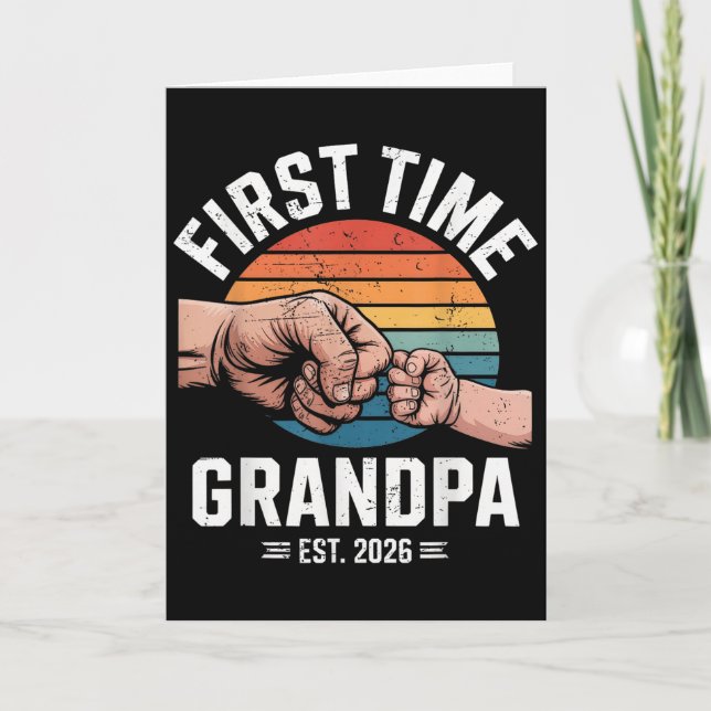 Carte First Time Grandpa Est 2026 Baby Announcement Grea (Devant)