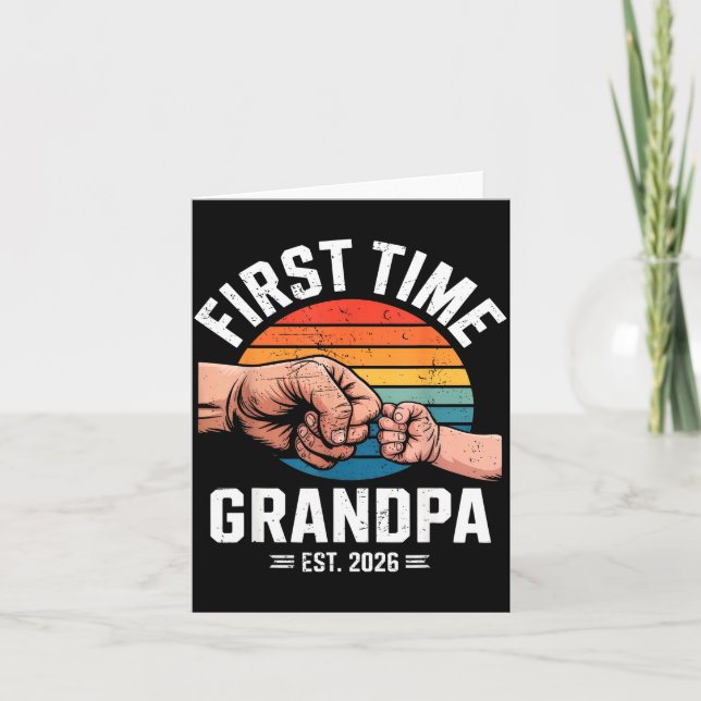 Carte First Time Grandpa Est 2026 Baby Announcement Grea (Devant)