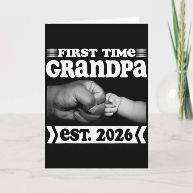 Carte First Time Grandpa New Dad Est 2026 Shirt Fathers  (Devant)