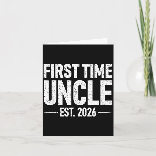 Carte First Time Uncle Est. 2026 Funny New Uncle  (Devant)