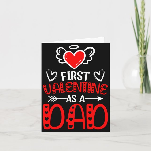 Carte First Valentine As A Dad Heart New Father Valentin (Devant)