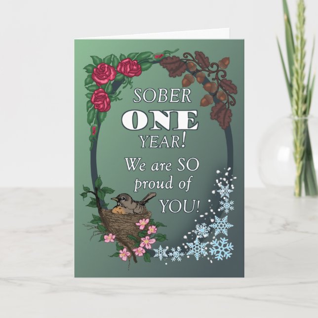 Carte First Year Sober Anniversary Card from Group (Devant)