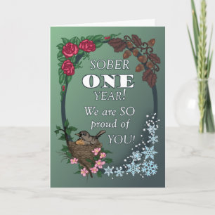 Carte First Year Sober Anniversary Card from Group