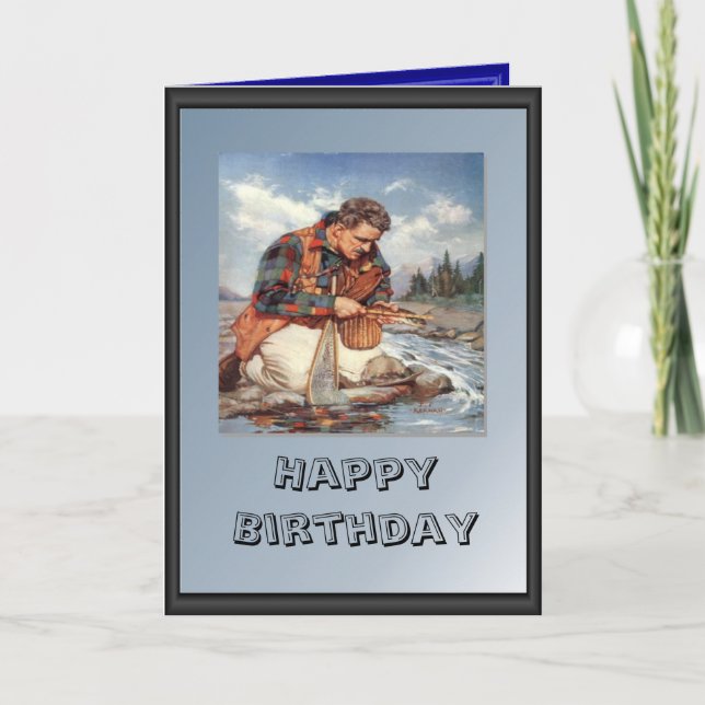 Carte Fisherman on the river (Devant)