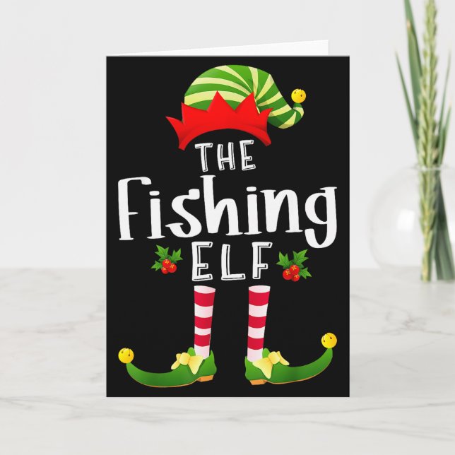 Carte Fishing Christmas Elf Matching Pajama X-mas Party  (Devant)
