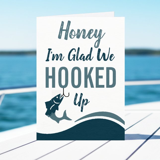 Carte Fishing Glad We Hooked Up Funny Happy Birthday (Créateur téléchargé)