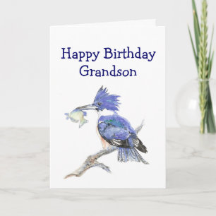 Carte Fishing Grandson Birthday Humour The Kingfisher