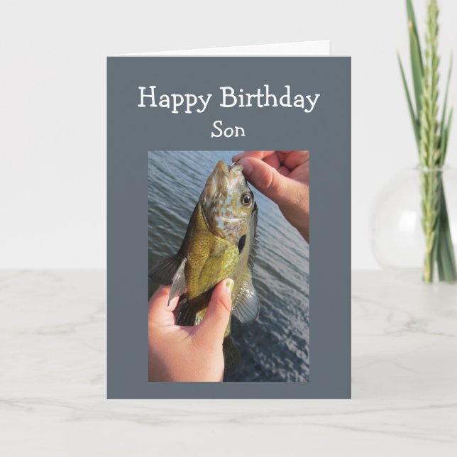 Carte Fishing Humor Son Birthday to Customize (Devant)