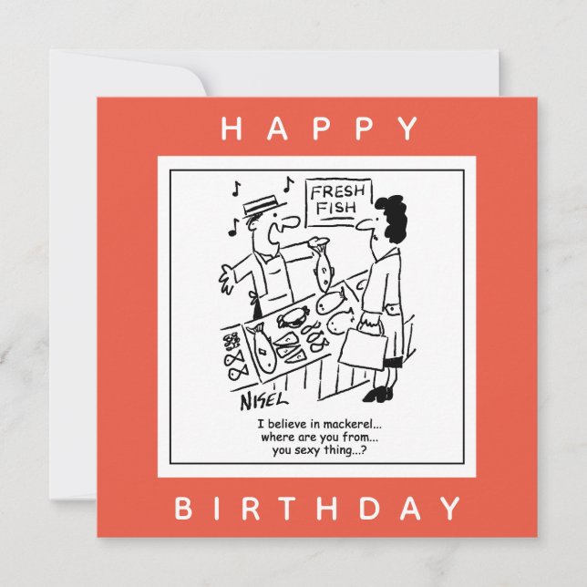 Carte Fishmonger chante sur Mackerel Cartoon (Devant)