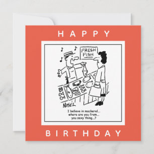Carte Fishmonger chante sur Mackerel Cartoon