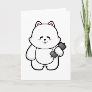 Carte Fitness au chat avec Dumbbell