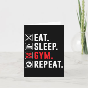 Carte Fitness Bodybuilding Manger Sleep Gym Répéter Drôl