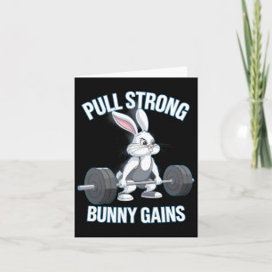 Carte Fitness Bunny Bodybuilder Tirer de solides gains B