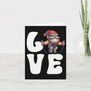 Carte Fitness Papa Gnome Avec Corde Ski Aime Cardio