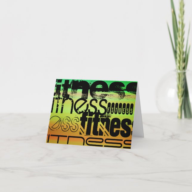 Carte Fitness ; Vibrant Green, Orange et Yellow (Devant)