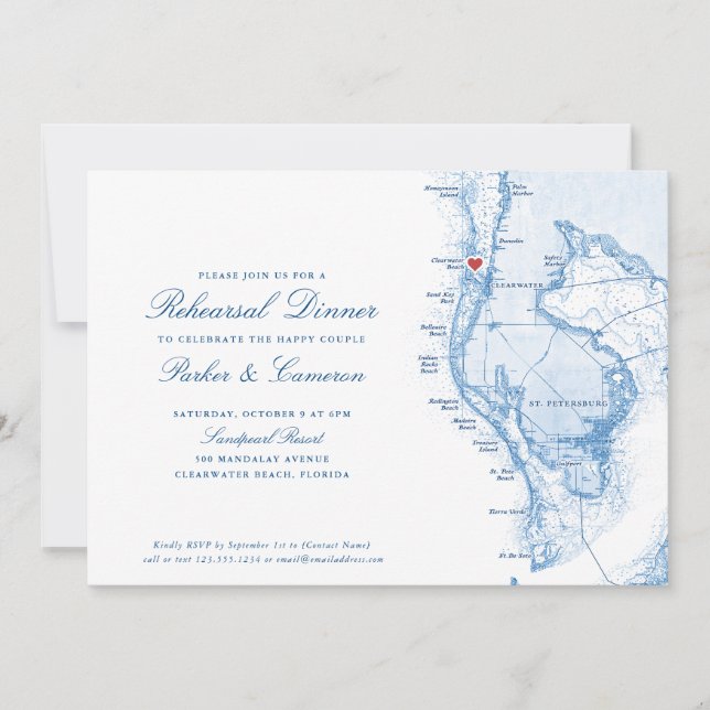 Carte FL de Clearwater Beach Dîner de répétition b (Devant)