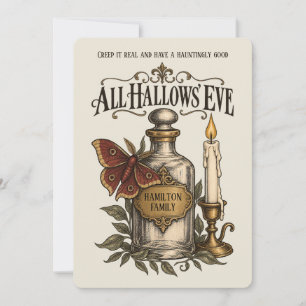 Carte Flacon de potion gothique vintage papillon de nuit