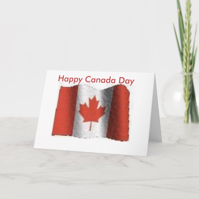 Carte flag, Jour du Canada heureux (Devant)