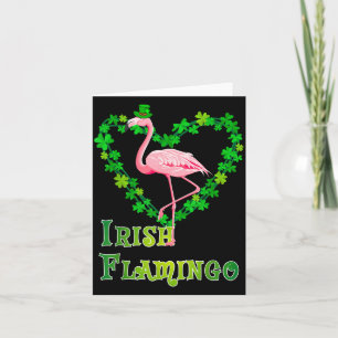 Carte Flamant irlandais vert Saint Patrick jour chanceux