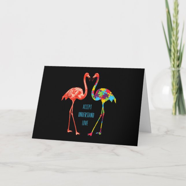 Carte Flamant rose| Accepter Comprendre l'amour Flamant  (Devant)