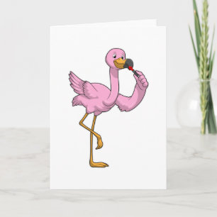 Carte Flamant rose avec Lipstick